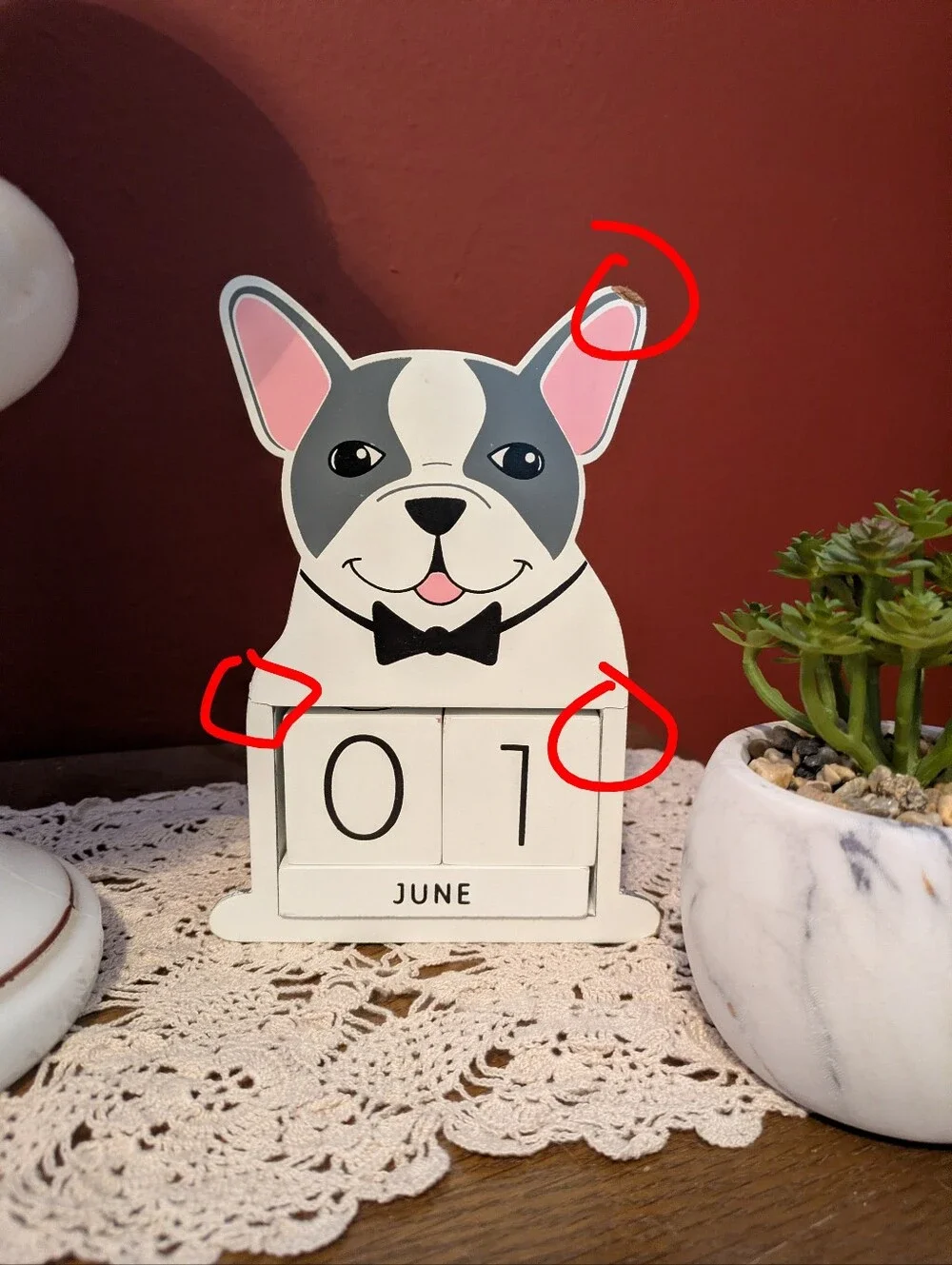French Bulldog Dog Perpetual Calendar